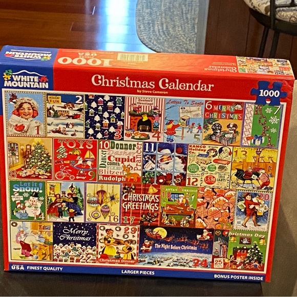 White Mountain Christmas Calendar 1000 piece puzzle
